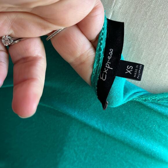 Express Green Heal Lace Trim Y2K Spaghetti Strap Tank Top Size XS - Picture 6 of 9